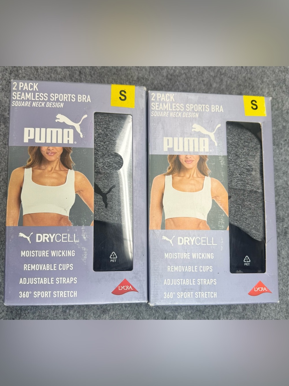 Set of 4/ PUMA Women's Performance 2-Pack Seamless Sports Bras total 4 bras